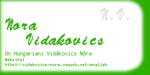 nora vidakovics business card