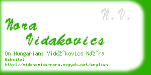 nora vidakovics business card